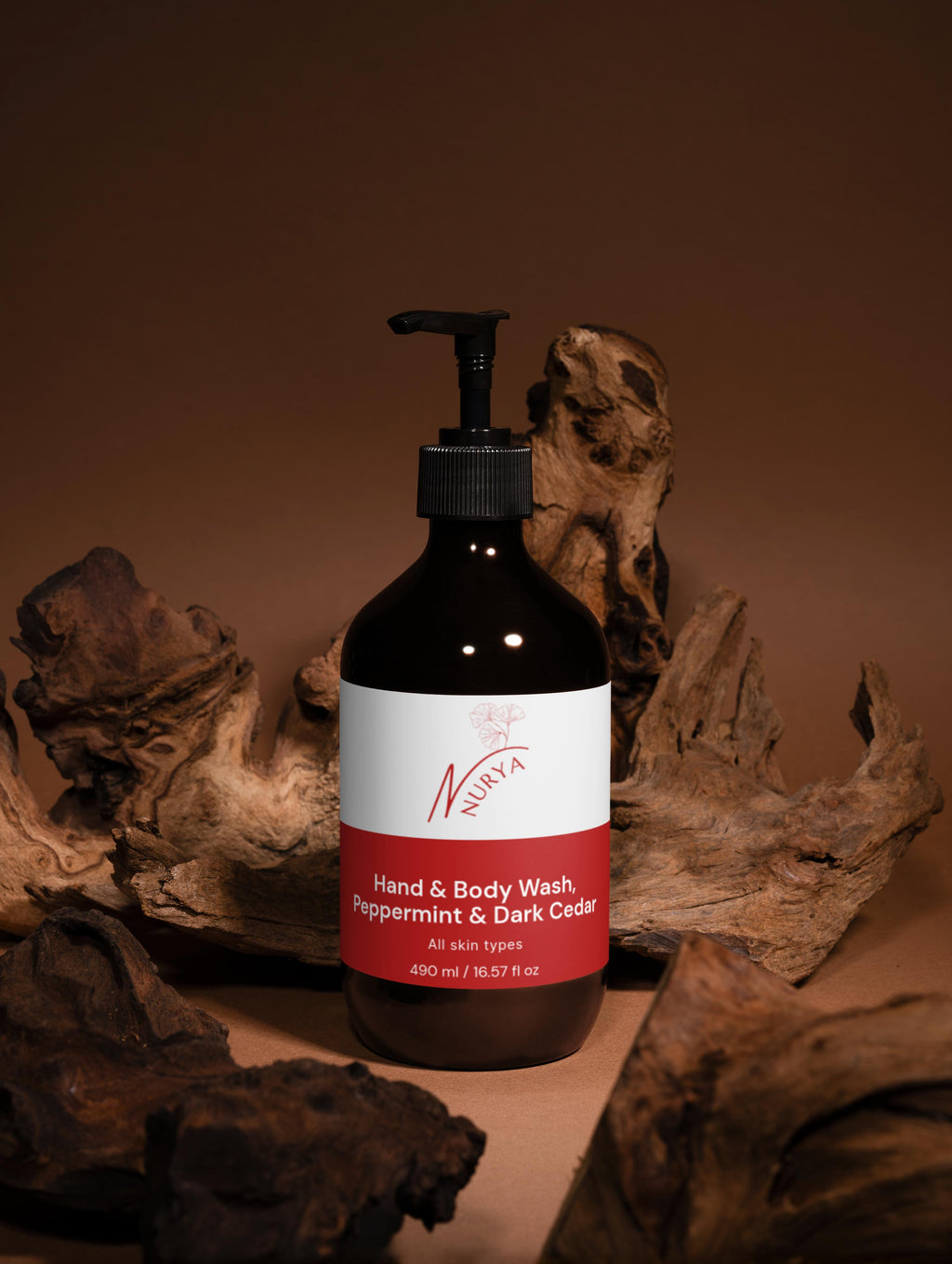 Hand & Body Wash, Peppermint & Dark Cedar
