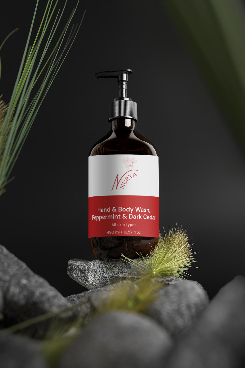 Hand & Body Wash, Peppermint & Dark Cedar
