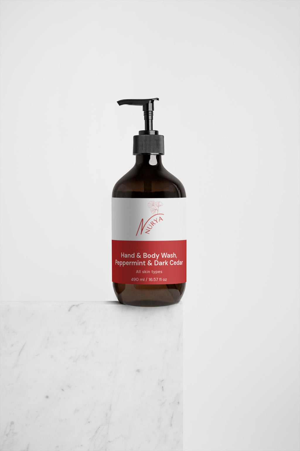 Hand & Body Wash, Peppermint & Dark Cedar